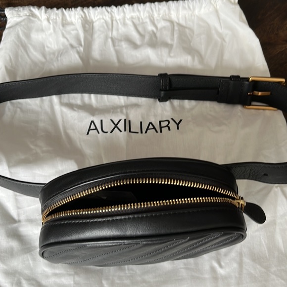 Alxiliary Black Leather Belt Bag with Detachable Belt (Worn Once) - Picture 3 of 4